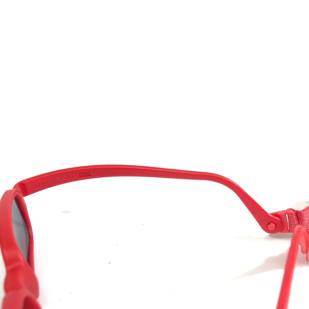 Miraflex Sunglasses NEW BABY 2 Bright Red Rubberized Frames with Purple Lenses